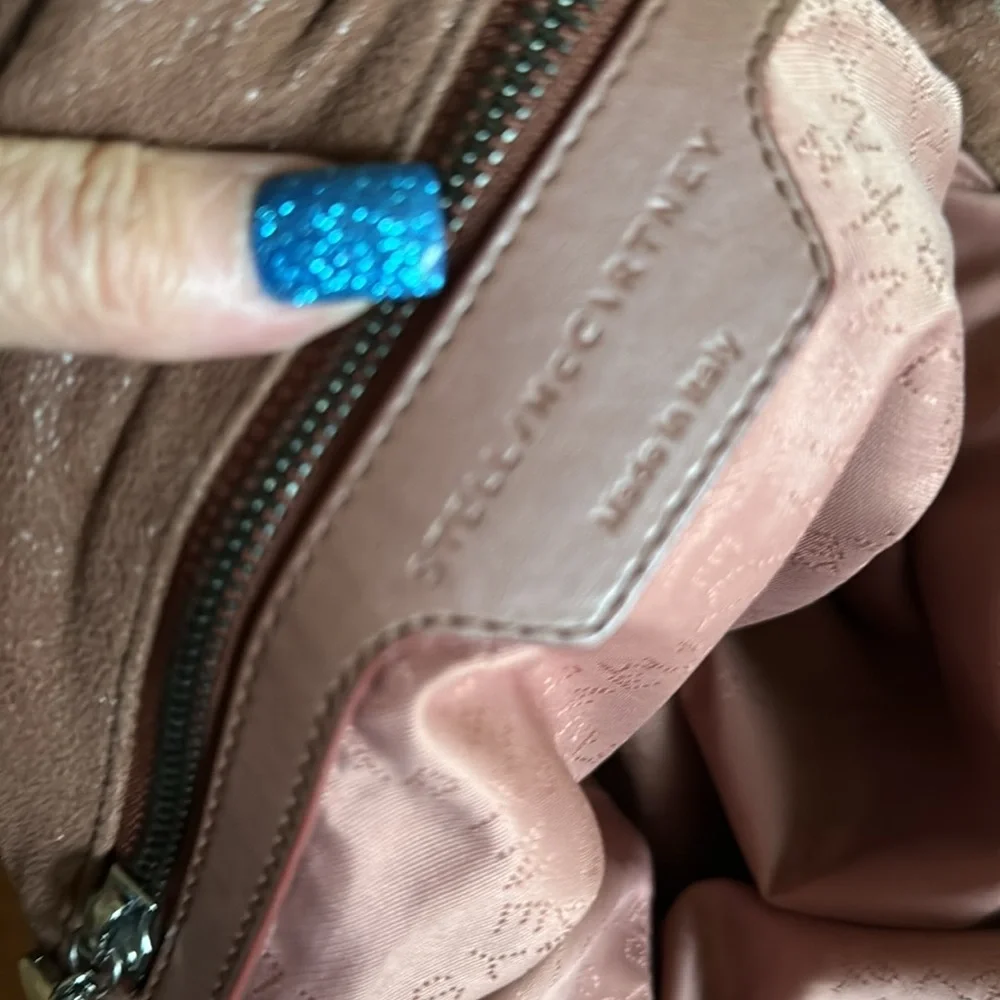 Stella McCartney Falabella Shoulder Bag Tote Brown Shaggy Deer Silver Hardware - Picture 7 of 11